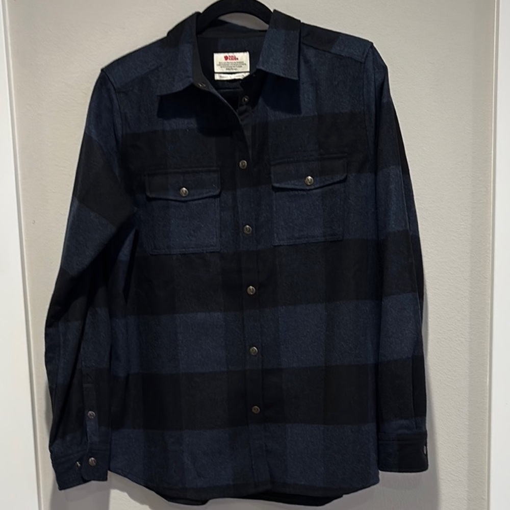 Fjallraven Blue and Black Button Down Shirt